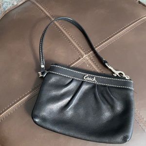 Coach Black leather wristlet